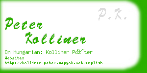 peter kolliner business card